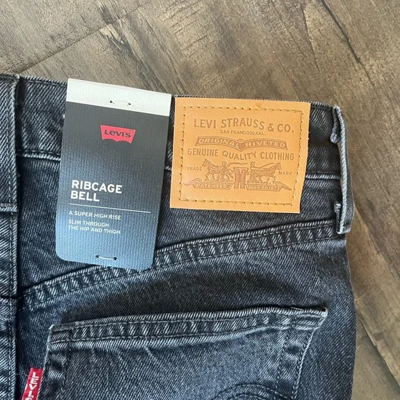 Levi's Men's Ribcage Bell Jeans - Black - Picture 1 of 4